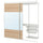 SKYTTA / BOAXEL reach-in wardrobe with sliding door, white Mehamn/Auli/white stained oak effect mirror glass, 202x65x205 cm
