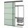 SKYTTA / BOAXEL - SKYTTA / BOAXEL Reach-in wardrobe with sliding door, black metal/Mehamn light green, 202x65x240 cm