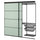 SKYTTA / BOAXEL - SKYTTA / BOAXEL Reach-in wardrobe with sliding door, black metal/Mehamn light green, 202x65x205 cm