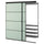 SKYTTA / BOAXEL - SKYTTA / BOAXEL Reach-in wardrobe with sliding door, black metal/Mehamn light green, 177x65x205 cm