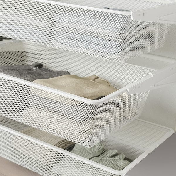 Ikea SKYTTA / BOAXEL - Walk-in wardrobe with sliding doors, aluminium/Auli mirror glass, 251x115x240 cm