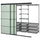 SKYTTA / BOAXEL - SKYTTA / BOAXEL Walk-in wardrobe with sliding doors, black anthracite/Mehamn light green, 251x115x205 cm