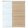 SKYTTA / MEHAMN/AULI - SKYTTA / MEHAMN/AULI Sliding door combination, aluminium double sided/white stained oak effect mirror glass, 177x205 cm
