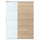 SKYTTA / MEHAMN/AULI - SKYTTA / MEHAMN/AULI Sliding door combination, aluminium double sided/white stained oak effect mirror glass, 177x240 cm