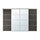 SKYTTA / MEHAMN/AULI sliding door combination, aluminium/dark grey mirror glass, 301x205 cm