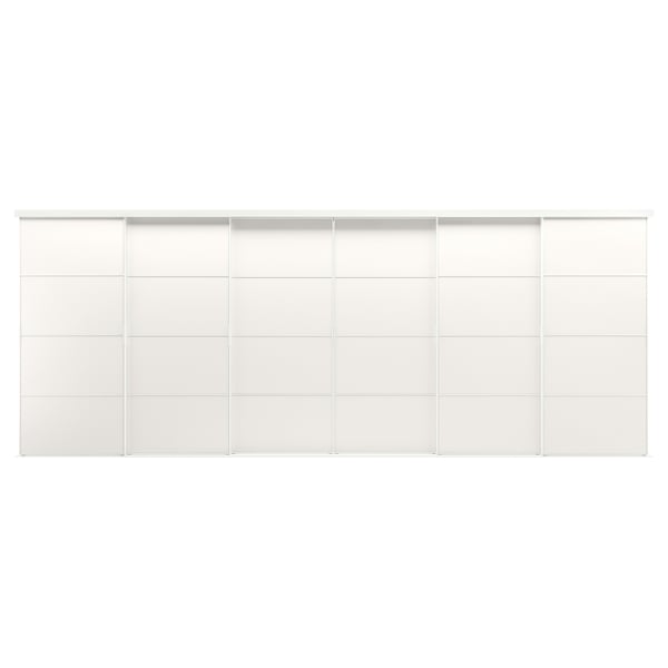 SKYTTA / MEHAMN sliding door combination, white/double sided white, 603x240 cm