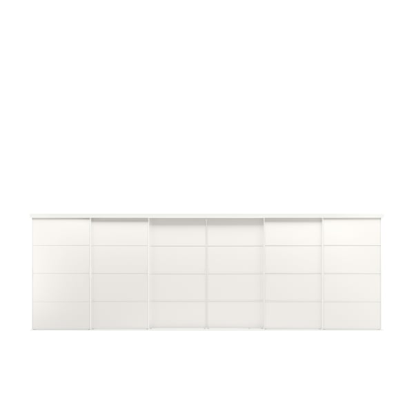 SKYTTA / MEHAMN sliding door combination, white/double sided white, 603x205 cm