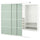 SKYTTA / PAX - Walk-in wardrobe with sliding doors, white double-face/Mehamn light green,226x160x205 cm