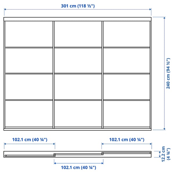 SKYTTA / TJÖRHOM sliding door combination, white/white