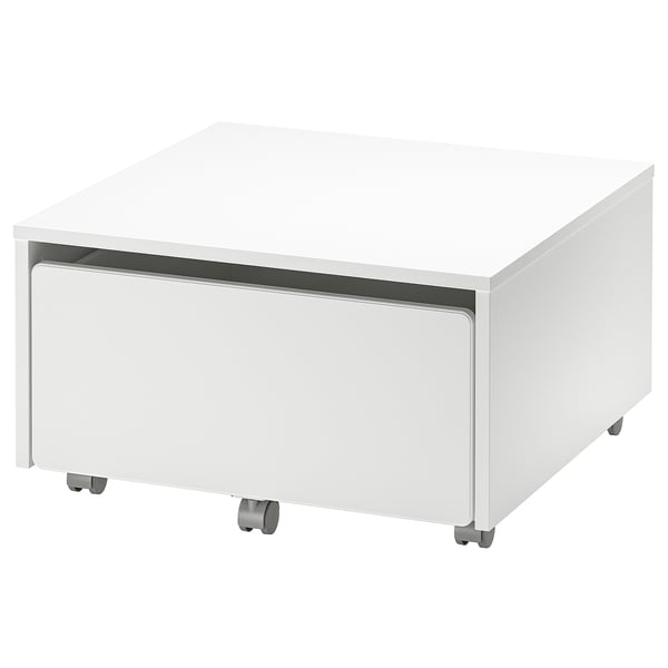 SLÄKT storage box with castors, white, 62x62x35 cm