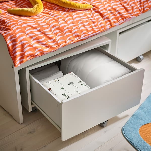 Ikea SLÄKT - Storage box with castors, white, 62x62x35 cm