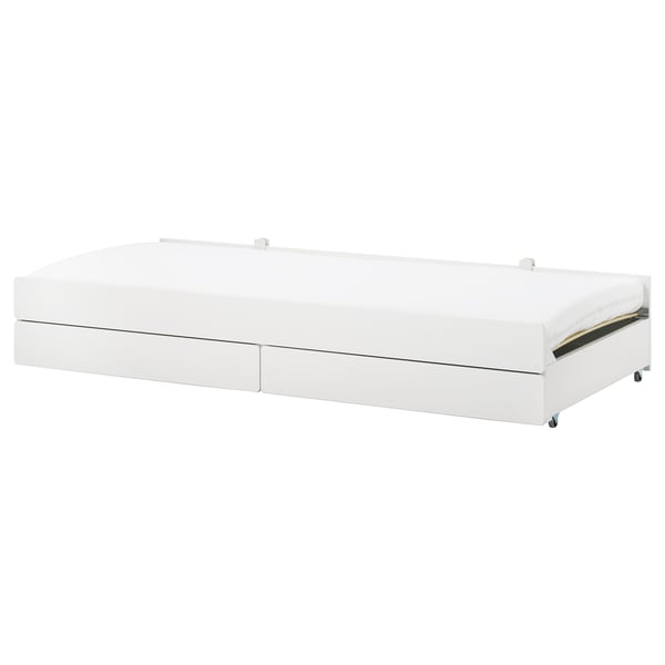 SLÄKT underbed with storage, white, 90x200 cm