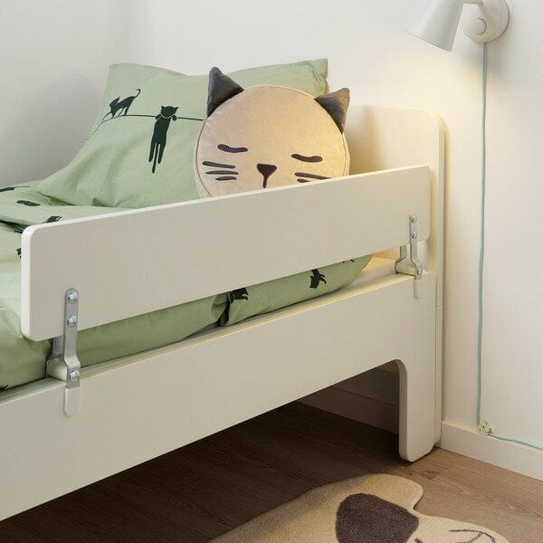 Ikea SLÄKT / NATTAPA - Ext bed frm w guard rl+slat bd base, white, 80x200 cm
