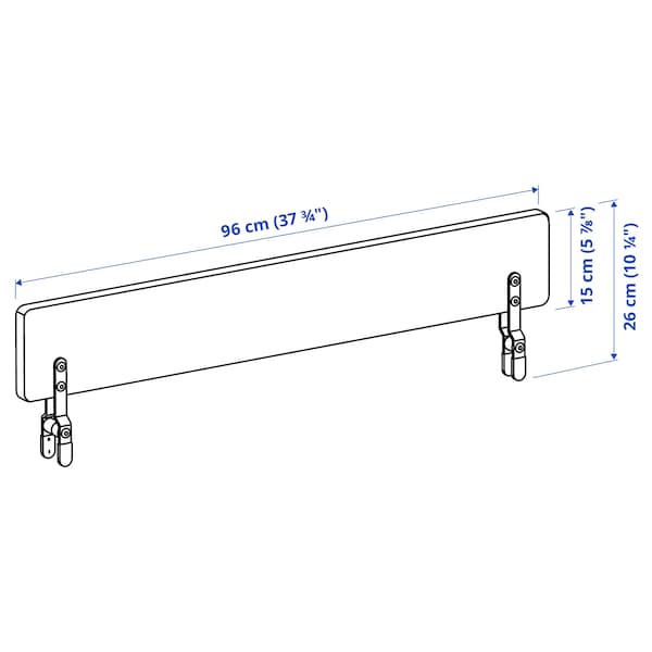 Ikea SLÄKT / NATTAPA - Bed frm w strg+guard rl+slat bd bse, white, 90x200 cm