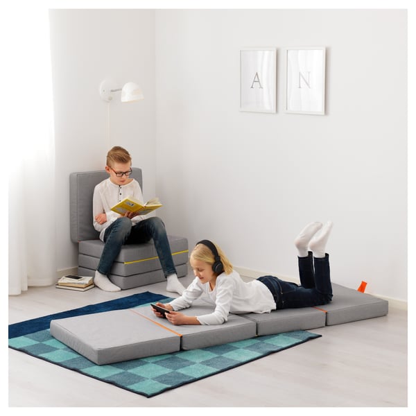 SLÄKT pouffe/mattress, foldable