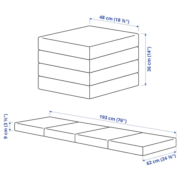 SLÄKT Pouf/folding mattress ,