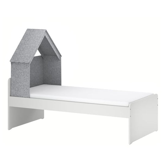 SLÄKT - Bed frame, bed accessory included/grey,90x200 cm