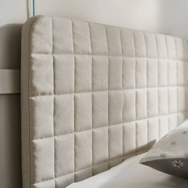 SLÄKT - Bed frame, including headboard/Vissle beige,90x200 cm