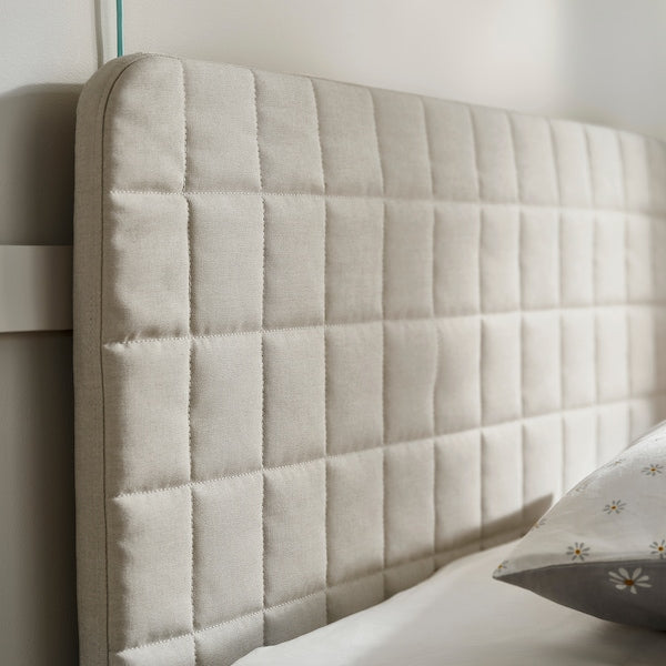 SLÄKT headboard with cover, Vissle beige, 96x95 cm