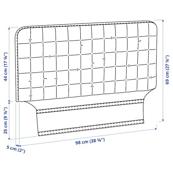 SLÄKT headboard with cover, Vissle beige, 90x95 cm