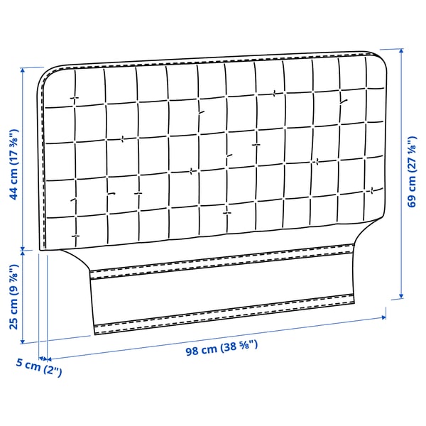 SLÄKT headboard with cover, Vissle beige, 90x95 cm