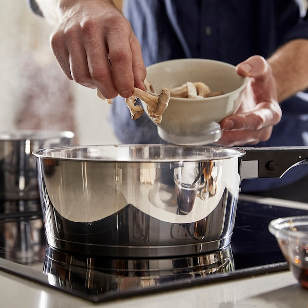 SLÄTROCKA - Pots with removable handle, stainless steel casserole dish