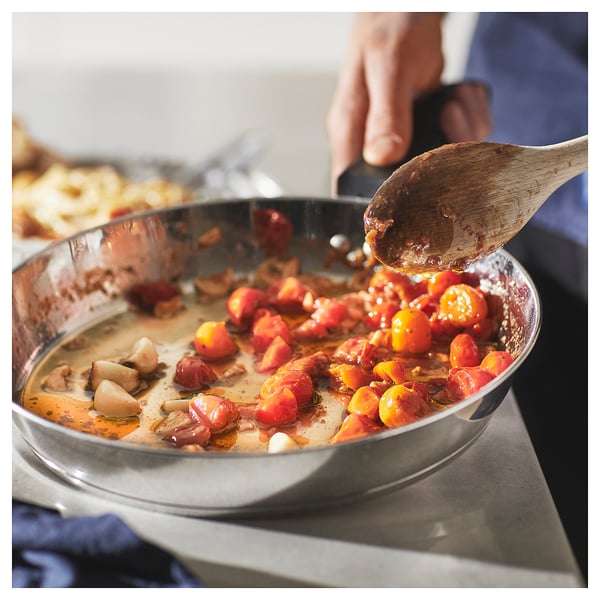 SLÄTROCKA - Cookware kit with detachable handle, stainless steel