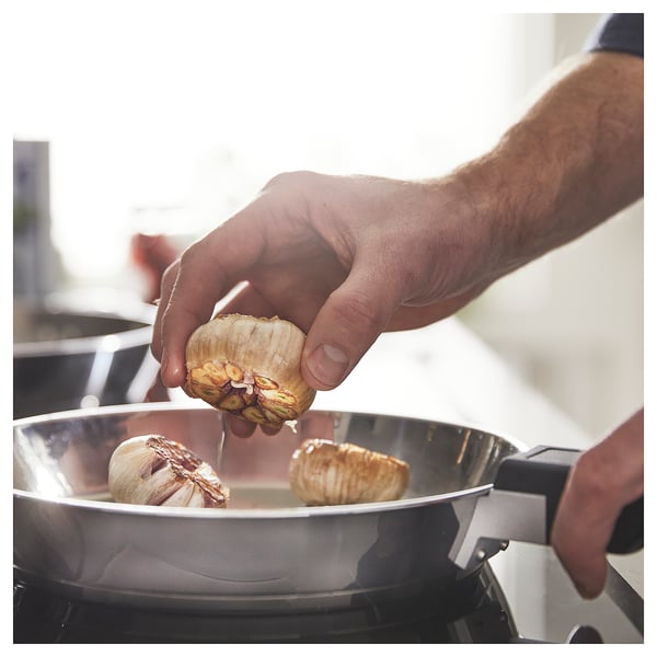 SLÄTROCKA - Cookware kit with detachable handle, stainless steel