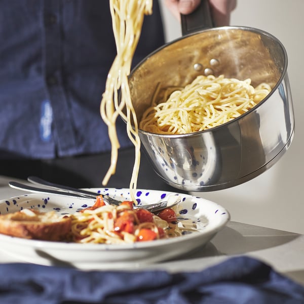 SLÄTROCKA cookware kit with detachable handle, stainless steel