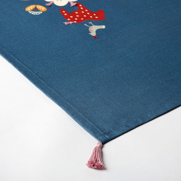 SLÄTTIKA - Table-runner, blue/red, 35x130 cm