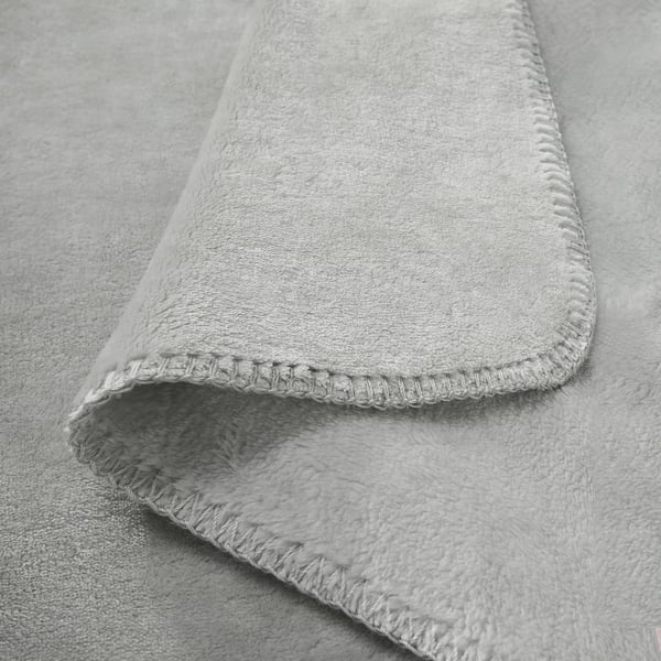 SLÅNGRÅMAL throw, light grey, 150x200 cm