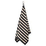 SLÅNHÖSTMAL hand towel, black/light beige striped, 50x100 cm