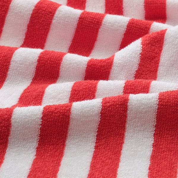 SLÅNHÖSTMAL guest towel, green/white/red, 30x50 cm