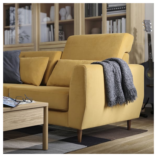 SLATORP 2-seat sofa, Hakebo yellow-brown, 176x60x95 cm