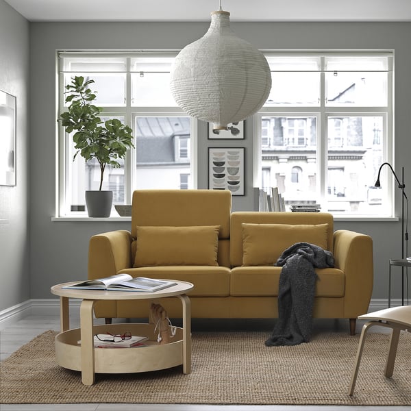 SLATORP - 2-seater sofa, Hakebo amber