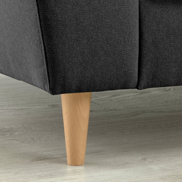 SLATORP 3-seat sofa, with chaise longue, right dark grey