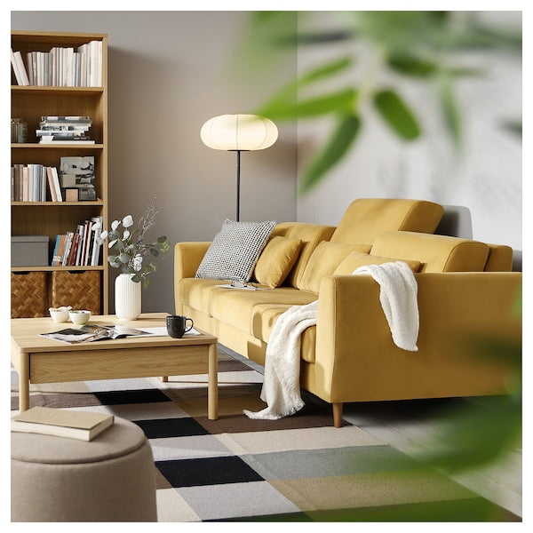 SLATORP 3-seat sofa, Hakebo yellow-brown, 246x75x95 cm