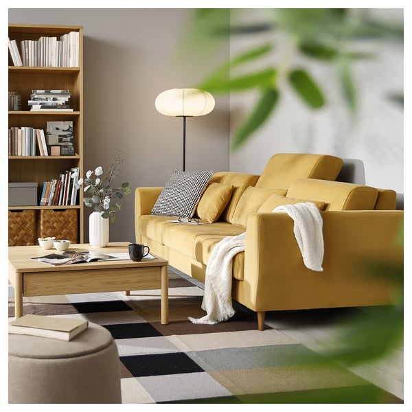 SLATORP 3-seat sofa, Hakebo yellow-brown, 246x75x95 cm