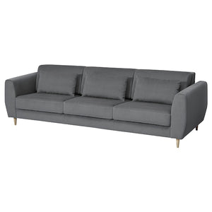 SLATORP 3-seat sofa, Hakebo dark grey, 246x60x95 cm