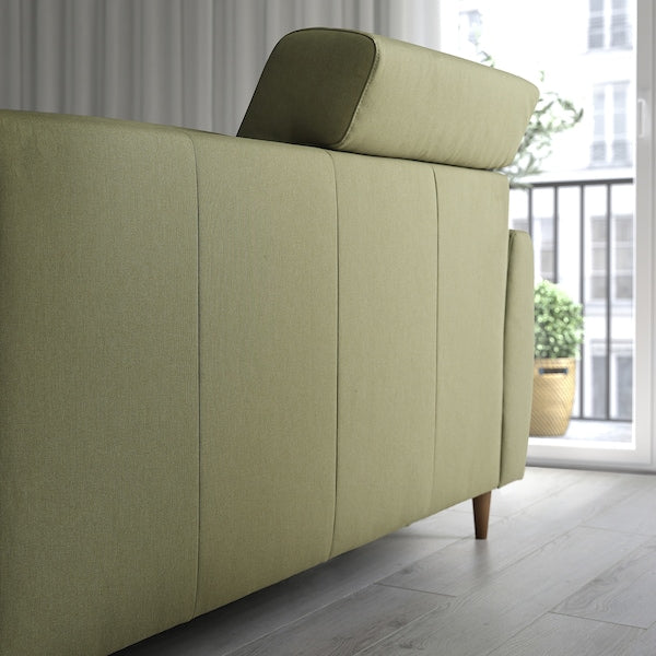 SLATORP 3-seat sofa, Vissle yellow-green, 246x75x95 cm