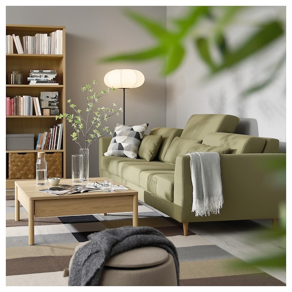 SLATORP 3-seat sofa, Vissle yellow-green, 246x75x95 cm