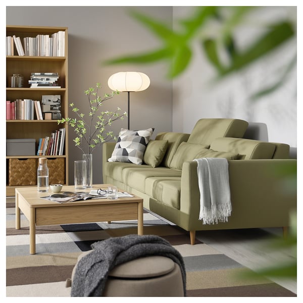 SLATORP 3-seat sofa, Vissle yellow-green, 246x75x95 cm