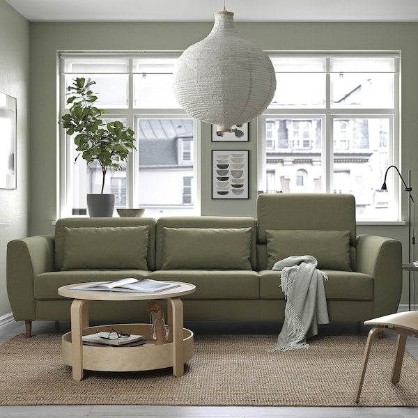 SLATORP 3-seat sofa, Vissle yellow-green, 246x75x95 cm