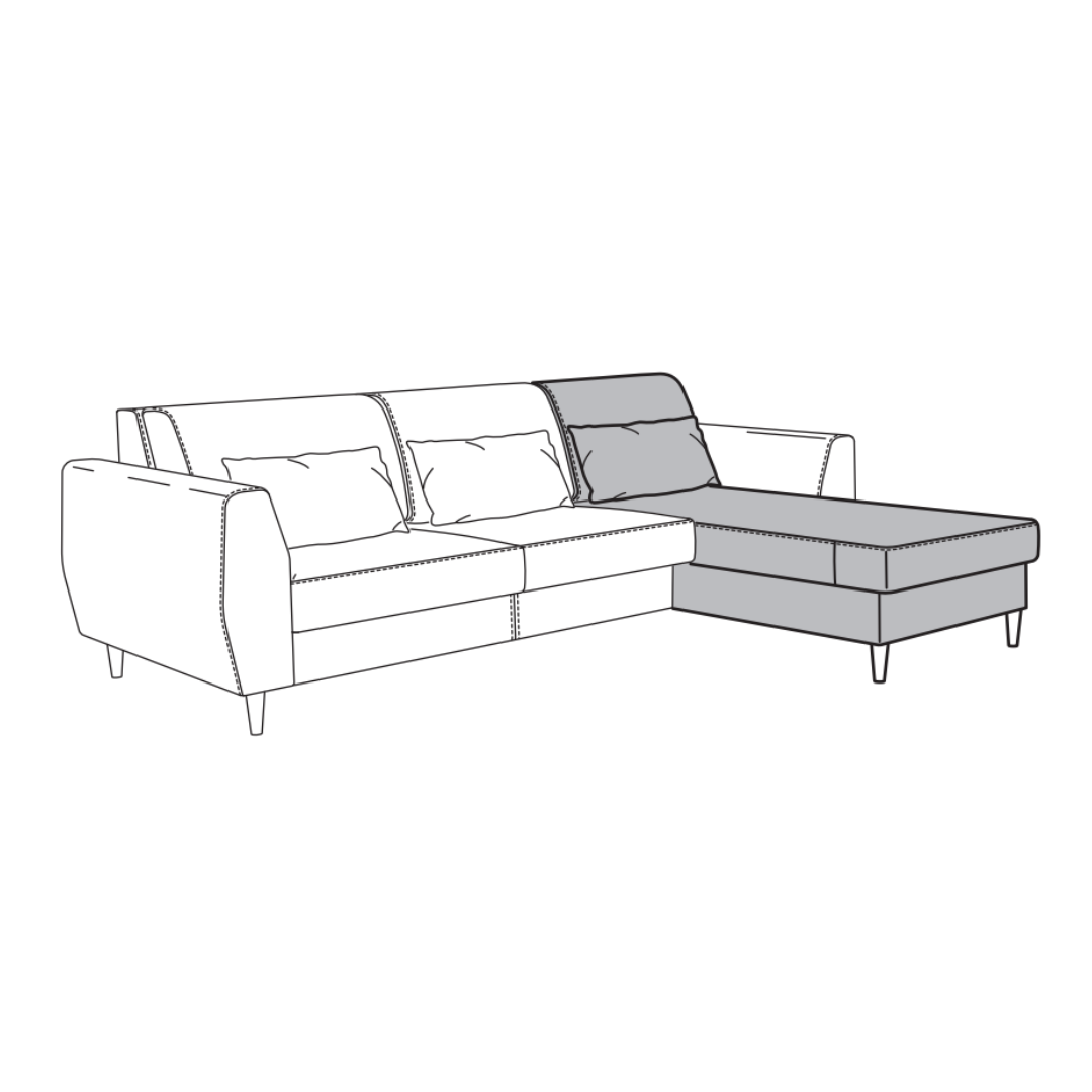 SLATORP chaise longue section, Hakebo dark grey, 84 cm