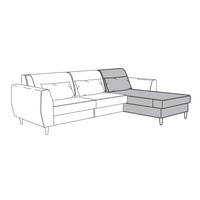 SLATORP chaise longue section, Hakebo dark grey, 84 cm