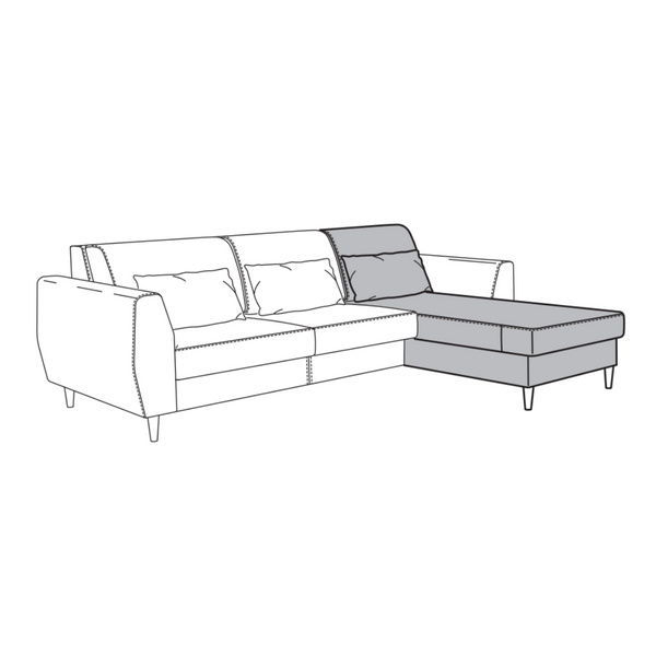 SLATORP Chaise longue section, Hakebo dark grey