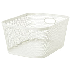 SLÅTTERÄNG storage basket, off-white, 25x32x15 cm