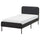 SLATTUM upholstered bed frame, Vissle dark grey, 90x200 cm