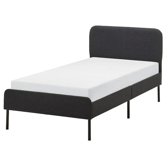 Ikea SLATTUM - Upholstered bed frame, Vissle dark grey,90x200 cm