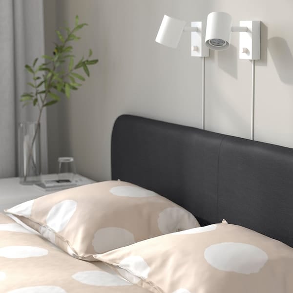 Ikea SLATTUM - Upholstered bed frame, Vissle dark grey,160x200 cm